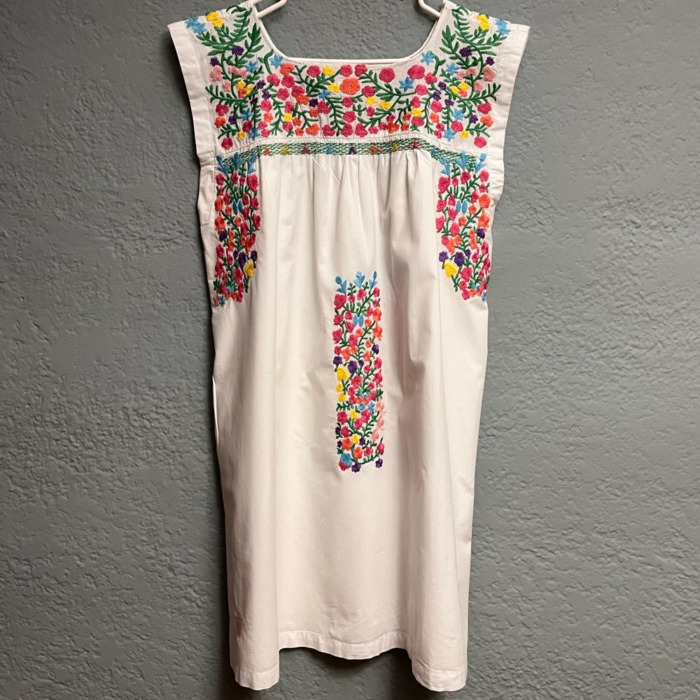 Colorful Floral Embroidered Mini Dress